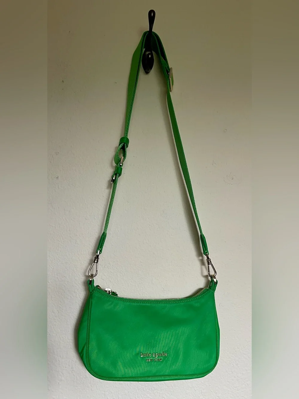 Kate Spade The Little Better Sam Nylon Small Shoulder Bag Crossbody Green